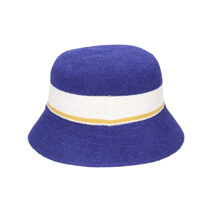 93 1A | The Kangol Bermuda Stripe Bucket in Grape Blue Colour seamlessly blends vintage style with modern flair, making it a standout accessory for any outfit. Its textured Bermuda fabric and bold stripe pattern add a touch of sophistication, while the comfortable, breathable design ensures it’s perfect for any season.