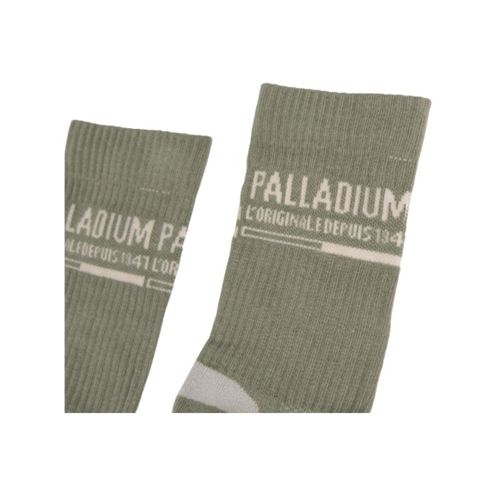 1031 6A | The Palladium Shaft Socks in Light Olive with beige stripes combine classic style with modern comfort, perfect for any occasion. Made from a premium blend of materials, these socks ensure durability and a snug fit, providing both aesthetic appeal and practical benefits.