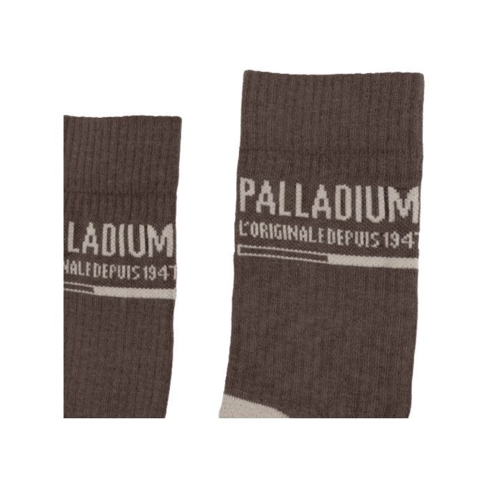 1031 7A | The Palladium Shaft Socks in Sand Brown with beige stripes combine classic style with modern comfort, perfect for any occasion. Made from a premium blend of materials, these socks ensure durability and a snug fit, providing both aesthetic appeal and practical benefits.