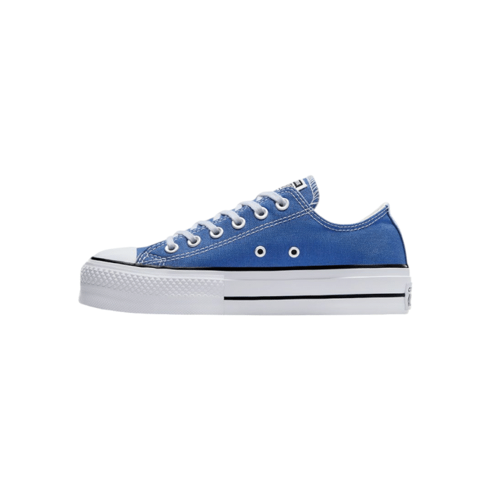 125 33A | Elevate your style with the Converse Chuck Taylor AS Lift Platform Low in Armor Blue, featuring a bold platform sole that adds a modern twist to the classic silhouette. The crisp white sole provides a striking contrast to the rich blue upper, making these sneakers a must-have for any fashion-forward wardrobe.