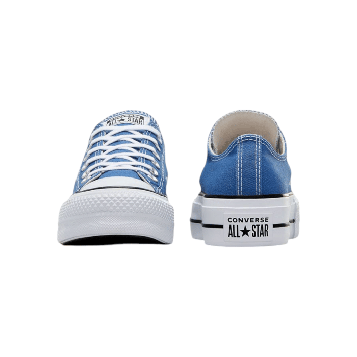 125 33D | Elevate your style with the Converse Chuck Taylor AS Lift Platform Low in Armor Blue, featuring a bold platform sole that adds a modern twist to the classic silhouette. The crisp white sole provides a striking contrast to the rich blue upper, making these sneakers a must-have for any fashion-forward wardrobe.