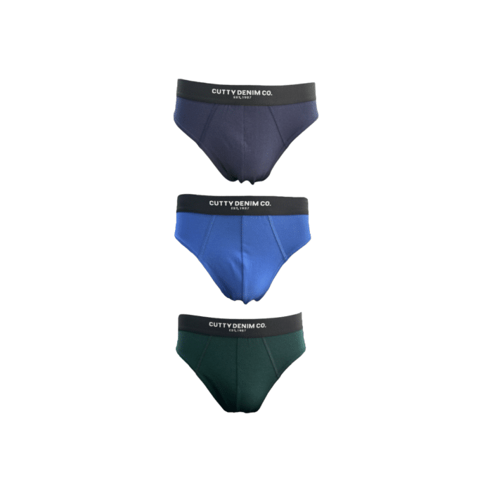 Cutty Cotton Briefs 3-Pack Navy/Blue/Emerald