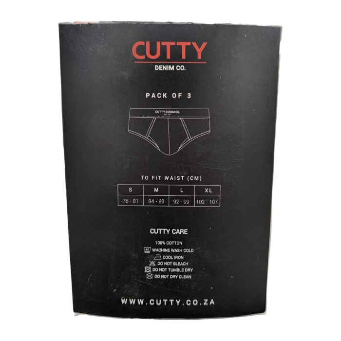 139 All | The Cutty Cotton Briefs 3-Pack in Emerald, Black, and Blue delivers ultimate comfort with a soft, breathable cotton blend and a snug, tailored fit. Featuring durable construction, moisture-wicking fabric, and a secure waistband, these briefs offer all-day support and a stylish look.