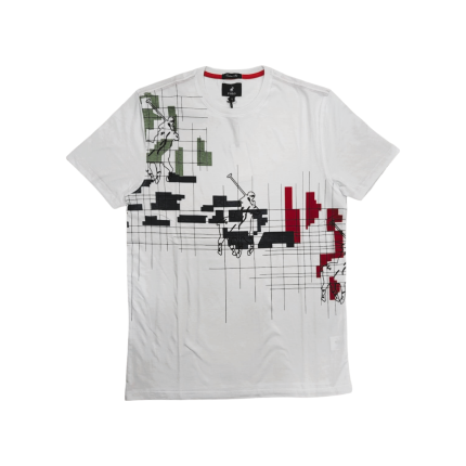 Polo Crew Distorted Printed T-Shirt White