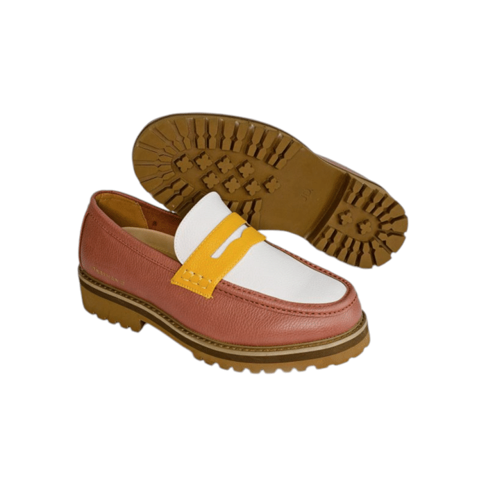 55 20B | Step into style with the Jonathan D Penny Moc PU Leather shoes in an eye-catching Yellow and Berry color combination. Crafted from high-quality PU leather, these shoes offer a sleek and sophisticated look, perfect for both casual and semi-formal occasions.