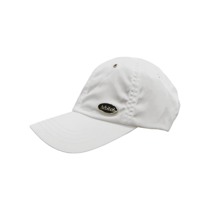 652 7A | The Arbiter Sports Peak Cap in Arbiter Cap Sports Peak White offers a perfect blend of style and functionality, featuring durable, breathable fabric and an adjustable fit for all-day comfort. Its bright color and structured design make it a versatile accessory, ideal for both athletic and casual wear.