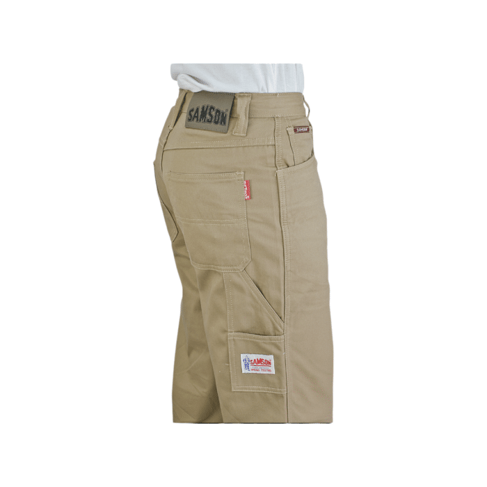 229 4A | The Samson Long Twill Painter in Khaki offers a rugged yet refined look, perfect for both casual and workwear settings. Designed with a sandblasted finish, these jeans feature a distinct painter loop that adds functionality and style, blending practicality with modern aesthetics. The durable fabric and classic fit ensure long-lasting comfort, making them a versatile staple in any wardrobe.