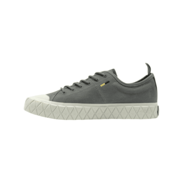 530 187A | The <em>Palladium Palla Ace Lo Supply</em> in Gun Metal Colour combines minimalist design with everyday functionality, offering a sleek yet rugged sneaker for versatile wear. Its warm khaki tone and low-top silhouette make it perfect for pairing with casual outfits, while the durable canvas upper ensures long-lasting wear. With a cushioned insole and a reliable rubber outsole, the <em>Palla Ace Lo Supply</em> delivers both comfort and traction, ideal for navigating both city streets and outdoor adventures.