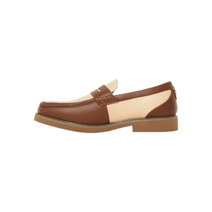 55 47A | The Jonathan D Franklin PU Leather shoes in Cream and Caramel color effortlessly combine sophistication and modern style, making them a versatile addition to any wardrobe. Crafted from high-quality Pu Leather with a sleek detail, these shoes offer a polished look that's perfect for both formal occasions and smart-casual outfits.