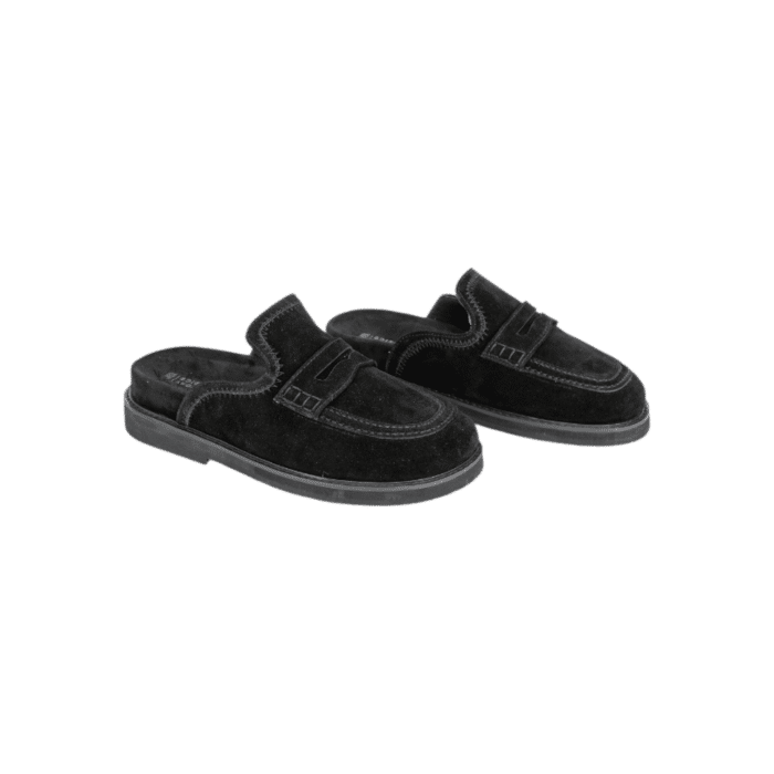 55 96A | The Jonathan D Maverick Slip On Sandal in Black is a sleek and versatile choice for any casual or semi-formal occasion. Crafted from premium PU Suede material, these sandals offer a sophisticated look with a soft, textured finish, ensuring both style and comfort throughout the day.