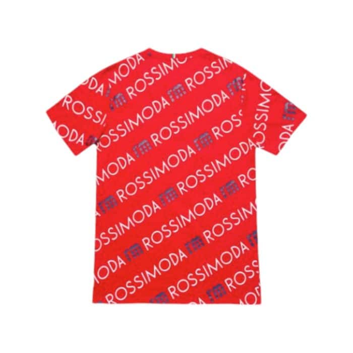 11 62 B | The <strong>Rossimoda T-Shirt Rosso Printed</strong> in vibrant red is a striking addition to your wardrobe, featuring a captivating printed design that effortlessly combines bold aesthetics with modern style. Crafted from a soft, breathable fabric, this t-shirt offers exceptional comfort for all-day wear while maintaining its shape and color even after multiple washes. With its classic crew neckline and versatile fit, this tee can be easily paired with jeans or shorts for a casual look or dressed up with chinos for a more polished ensemble, making it a must-have for any fashion-forward individual.