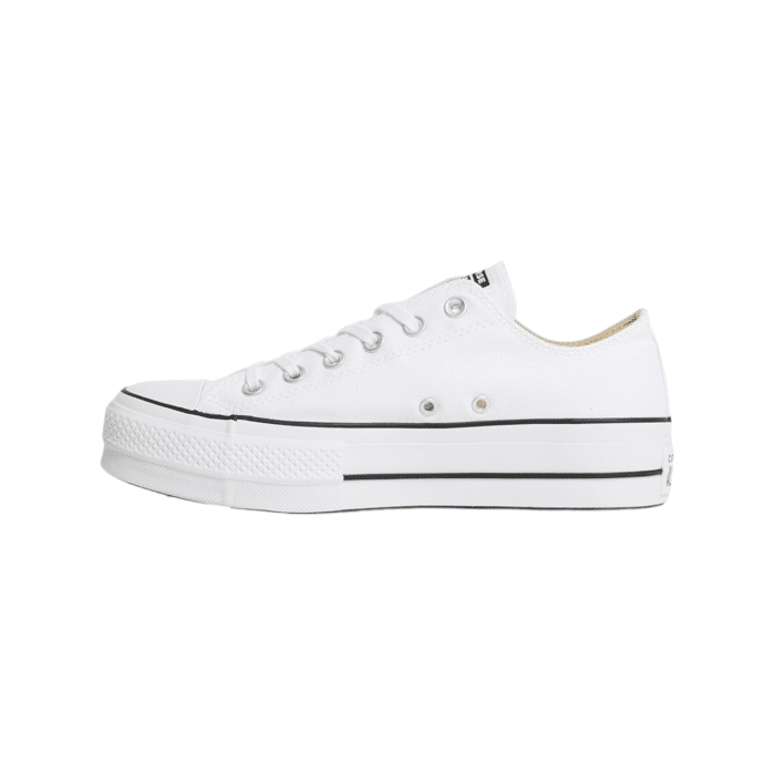 125 13A | Elevate your style with the Converse Chuck Taylor AS Lift Platform Low in White, featuring a bold platform sole that adds a modern twist to the classic silhouette. The crisp white sole provides a striking contrast to the rich white upper, making these sneakers a must-have for any fashion-forward wardrobe.