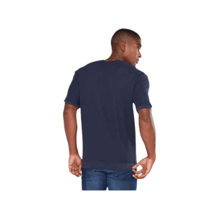 47 14A | The Jonathan D T-Shirt Saint in Navy offers a sleek, minimalist design crafted from soft, breathable cotton, providing both comfort and durability for everyday wear. Its versatile Navy hue and classic fit make it a perfect choice for effortless style, whether dressed up or down.