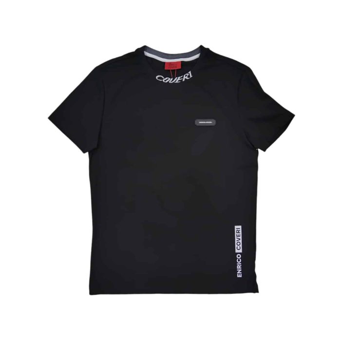 Enrico Coveri T-Shirts Neck Logo Print Black