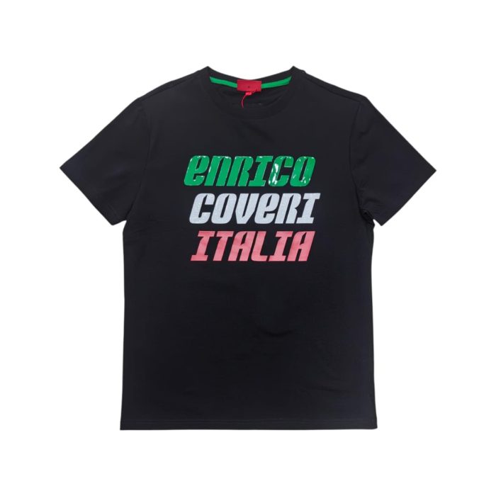 Enrico Coveri T-Shirt with Triple Logo Black