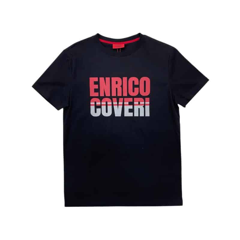 Enrico Crew T-Shirt Double Logo Black/Red