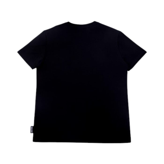 559 161 B | The <strong>Enrico Coveri V-Neck T-Shirt with Mini Block Logo in Black</strong> offers a sleek, minimalist design that combines subtle sophistication with everyday comfort. Crafted from high-quality, breathable fabric, this t-shirt provides a lightweight, comfortable fit while maintaining a modern slim silhouette that flatters various body types. The classic black color and understated mini block logo make it a versatile wardrobe staple, perfect for casual outings or layering under a jacket for a more polished look.