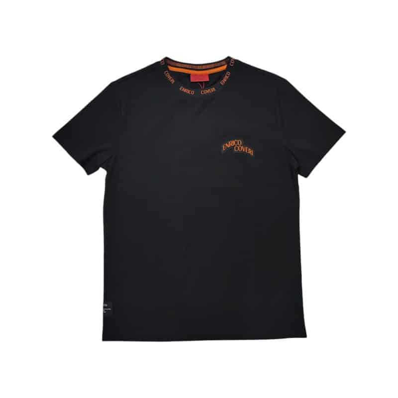 Enrico Coveri T-Shirts Neck Logo Print Black