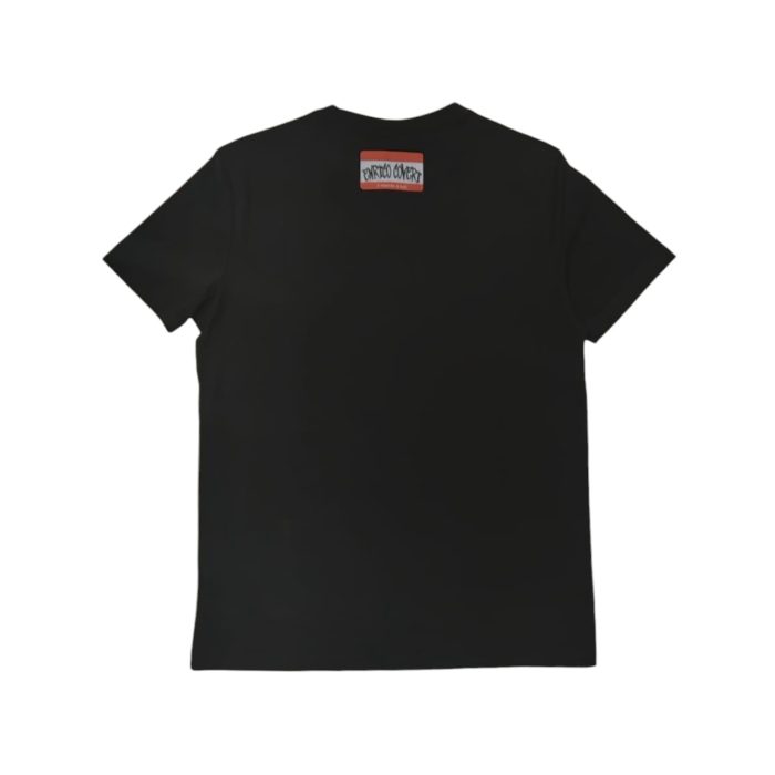 559 92 C | The <em>Enrico Coveri T-Shirt Graphic Star Logo Black</em> combines bold design with everyday comfort, featuring a striking star logo that adds a modern, edgy flair to your casual wardrobe. Made from soft, breathable fabric, this t-shirt ensures lasting comfort and durability, with a sleek black backdrop that makes the vibrant logo pop. Its regular fit, classic crew neckline, and short sleeves offer versatility, making it perfect for pairing with jeans or chinos for a stylish, effortless look.