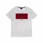 Enrico Coveri Crew 3D Print Logo T-Shirt in White/Red