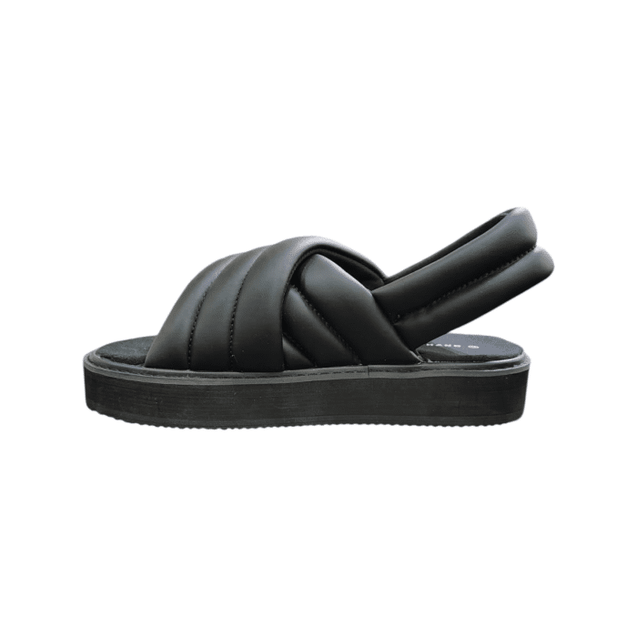 57 22A | The Jonathan D Puffed Jonah Slip-On Slide in Crow Black offers a sleek and modern design that merges style with comfort. Featuring a puffed upper for a snug yet cushioned fit, it’s crafted for all-day wear while the monochromatic black color adds a bold, versatile touch that easily complements any casual outfit. Its lightweight sole provides excellent traction, and the molded footbed ensures long-lasting comfort, making it the perfect go-to slide for everyday wear.