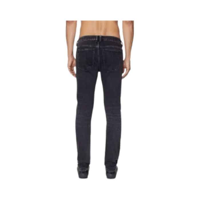 866 6 C | The <em>Diesel Jeans Skinny 1979 Sleenker Washed Black</em> offers a modern, body-hugging fit that tapers from the hips to the ankles, creating a sleek silhouette that is both flattering and versatile for various outfits. Crafted from premium stretch denim, these jeans provide all-day comfort and ease of movement, while the washed black finish gives them a subtly distressed, worn-in look, adding an edgy yet refined touch to your wardrobe. Thoughtfully designed with details such as reinforced stitching, branded metal hardware, and Diesel’s iconic logo patch on the back waistband, these jeans combine style, durability, and practicality for any occasion.