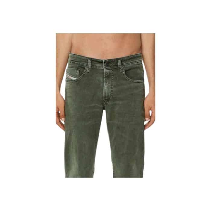 866 8 B | The <em>Diesel Jeans Skinny 1979 Sleenker Oenak Olive</em> offers a sleek, contemporary fit that tapers from the thigh to the ankle, providing a flattering silhouette while maintaining comfort through its stretch fabric, which moves with you throughout the day. Featuring a unique Oenak Olive wash, these jeans bring a rich, earthy tone that pairs effortlessly with both neutral and bold colors, allowing for versatile styling whether you're dressing casually with a t-shirt and sneakers or elevating the look with a button-down and boots. The thoughtful design includes Diesel's signature elements like the five-pocket layout, premium hardware, and the iconic logo patch on the back waistband, ensuring these jeans blend style, durability, and timeless craftsmanship for everyday wear.