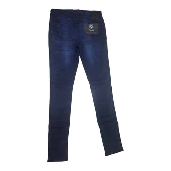 939 24 B | The <em>Vialli Jeans Balcimic Scheletrico Skinny</em> in Washed Denim combines a sleek, body-hugging fit with a stylishly worn-in look, making it a standout piece for any modern wardrobe. Its distinct washed finish, featuring subtle fading and whiskering details, adds depth and character to the denim while ensuring a unique appearance. Built with durable yet comfortable fabric, these jeans offer long-lasting wear and easily transition from casual day outfits to a more polished evening style.