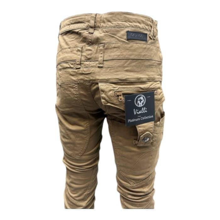 939 27 B 1 | Vialli Ranger Cargo Pants in a versatile Khaki colour, designed for both functionality and style. Crafted from durable fabric, these cargo pants feature multiple pockets, providing ample storage for all your essentials while maintaining a sleek silhouette. The adjustable waistband ensures a comfortable fit, making them perfect for outdoor adventures or casual outings, effortlessly blending practicality with contemporary fashion