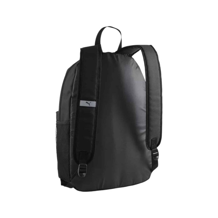 171 60 B | The Puma Backpack Patch Black combines sleek black fabric with bold, colorful patches, creating a stylish and modern look that stands out. It features a spacious main compartment with a padded laptop sleeve for added protection, a front zip pocket for quick access to essentials, and side mesh pockets for added convenience. Designed for comfort, this durable backpack also includes adjustable shoulder straps and a padded back panel, ensuring a comfortable and supportive fit throughout your day.