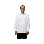 Polo Linen Shirt L/S Plain White