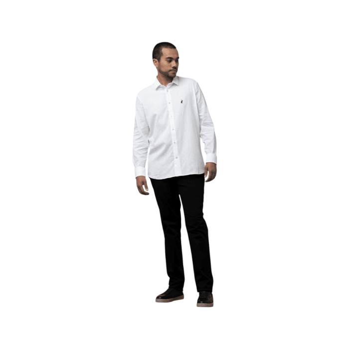 299 32D | The Polo Linen Shirt LS Plain White combines classic sophistication with the breezy comfort of 100% linen, making it perfect for warm days or layering in cooler weather. This crisp white shirt features a tailored fit with long sleeves and a buttoned collar, giving it a refined look that easily transitions from casual outings to more polished settings. Its lightweight, breathable fabric provides all-day comfort, while the versatile design pairs effortlessly with jeans, chinos, or dress pants for any occasion.