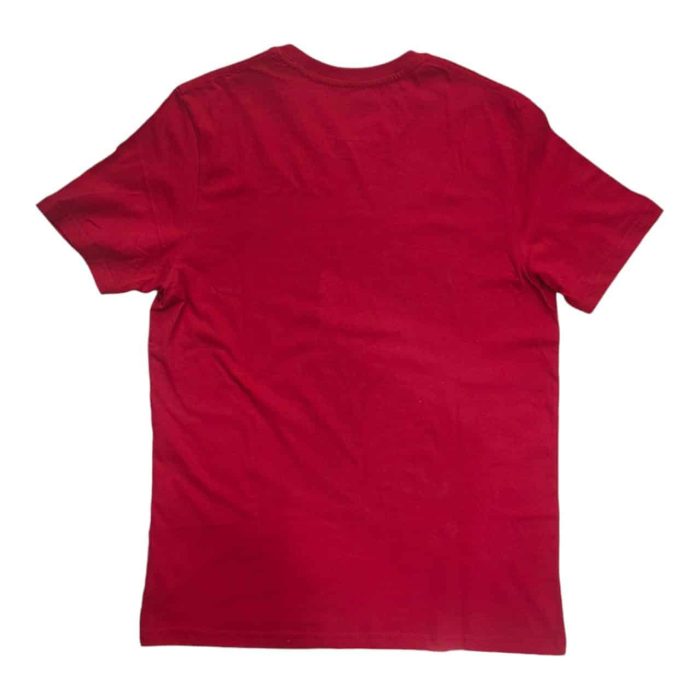 662 5 B rotated | The Samson T-Shirt Oval Logo Red combines bold style and everyday comfort, crafted from premium 100% cotton for a soft and breathable feel that lasts throughout the day. Featuring a classic crew neckline and short sleeves, this t-shirt is designed with a relaxed, comfortable fit that pairs effortlessly with jeans, shorts, or joggers, making it versatile for any occasion. The striking red color, complemented by the iconic Samson oval logo on the chest, adds a touch of personality and brand pride, ensuring this t-shirt stands out in your casual wardrobe.