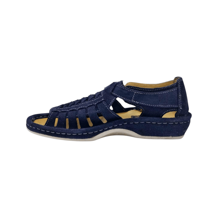 688 28A | The Omega Sandals Kgosi Midrid Suede Navy are crafted from luxurious, high-quality navy suede, offering a refined yet versatile style that pairs seamlessly with both casual and dressier summer outfits. Designed for lasting comfort, they feature a cushioned, ergonomic footbed that supports your arches and a lightweight, flexible outsole for reliable traction on various surfaces. With their soft, padded straps and premium suede finish, these sandals provide both all-day comfort and an effortlessly sophisticated look perfect for any warm-weather occasion.