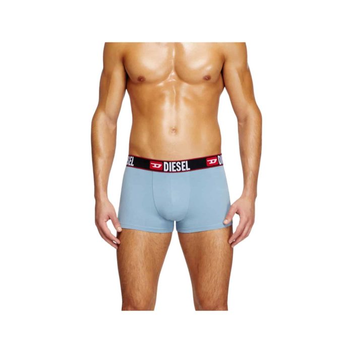 909 4 B | The Diesel Underwear Damien 3-Pack Boxer Shorts combines style, comfort, and durability, offering three pairs made from a premium cotton blend for all-day softness and breathability. Each boxer features a supportive mid-rise fit and a Diesel-branded elastic waistband that sits comfortably on the waist, adding a modern touch to your essentials. With reinforced seams and sturdy construction, these boxers are designed to maintain their shape, color, and comfort through regular wear and washing, making them a dependable choice for any occasion.