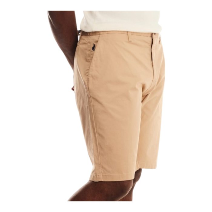 918 12 C | The Polo Shorts Chino Khaki offer a perfect blend of comfort and classic style, crafted from premium cotton-blend fabric for a soft, breathable feel ideal for warm weather. Featuring a tailored, mid-rise fit with a button closure and spacious, secure pockets, these shorts provide practicality and a polished look that adapts effortlessly to any casual or semi-formal setting. The versatile khaki color complements a variety of tops and footwear, making these shorts a must-have staple for a refined, laid-back style.