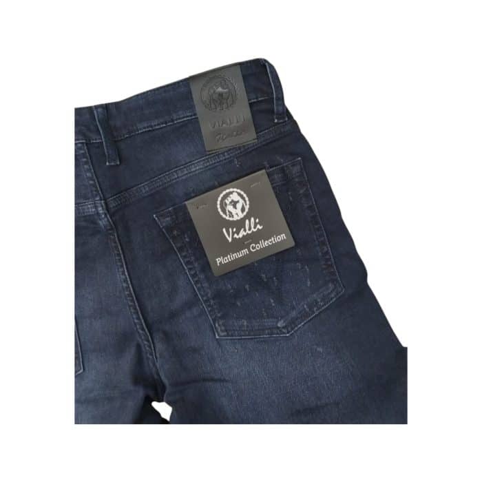 939 39 C 1 | The Vialli Jeans Scheletrico Skinny Inough Navy is a sleek and versatile denim piece designed for modern, style-conscious individuals. Its rich navy hue and streamlined skinny fit create a polished silhouette, perfect for elevating both casual and smart-casual looks. Made with stretchable fabric and reinforced detailing, these jeans combine exceptional comfort, durability, and contemporary sophistication for any occasion.