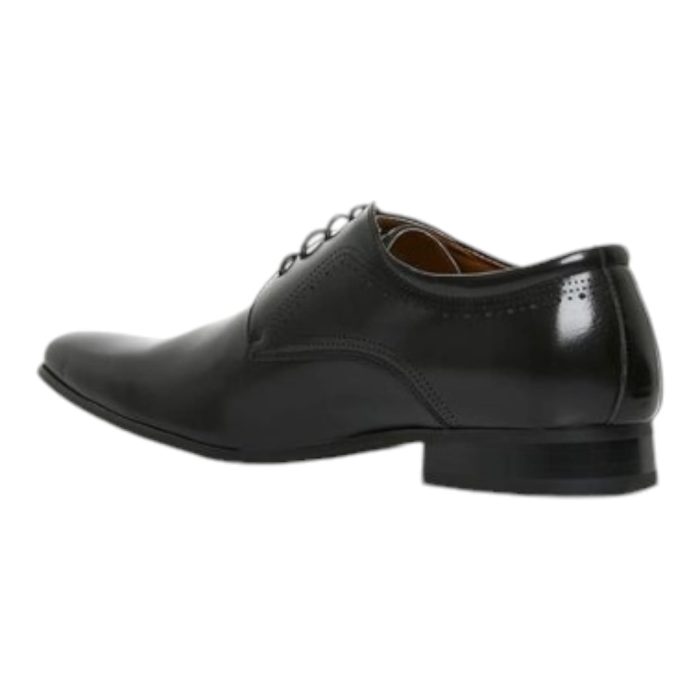 970 28 C | The Gino Paoli Mikel Lace Up Black combines timeless elegance with modern comfort, making it the perfect choice for both formal occasions and refined everyday wear. Crafted from premium black leather, this shoe features a polished finish and a classic lace-up design that ensures a secure, customizable fit while adding sophistication to any outfit. With a cushioned insole for lasting comfort and a durable outsole for reliable traction, the Mikel Lace Up Black seamlessly balances style and functionality for the discerning, modern man.