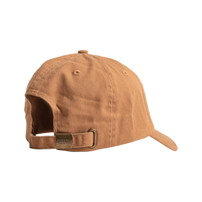 288 5B | Get summer-ready with the Palladium Dad Cap in Camel, crafted from premium washed cotton for a relaxed yet stylish look. Highlighted by a contrasting embroidered Palladium logo, this cap blends urban sophistication with functional design, making it the perfect accessory for adventures or casual outings.