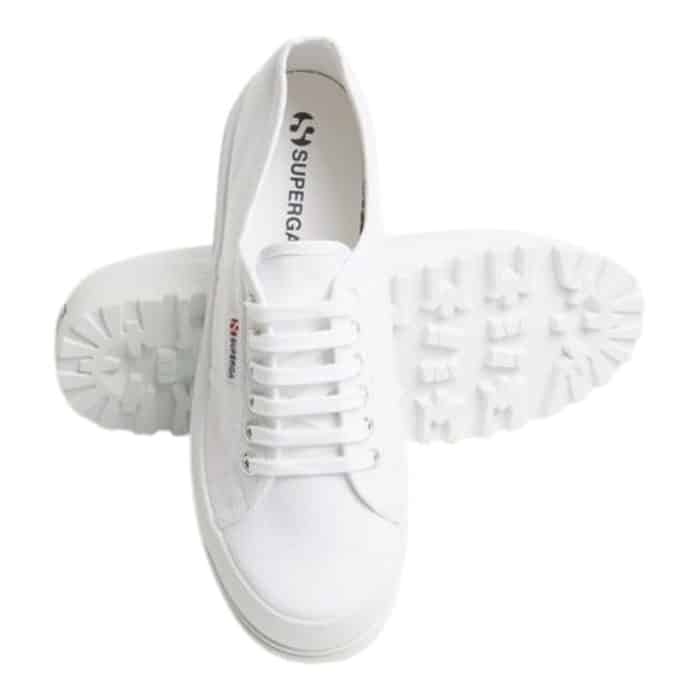 556 8 B 1 | The Superga 2555-Alpina White combines timeless style with rugged functionality, featuring a breathable cotton canvas upper that ensures all-day comfort and durability. Its chunky Alpina rubber outsole provides superior traction and stability on a variety of terrains, making it perfect for both urban adventures and outdoor explorations. Designed with thoughtful details like reinforced eyelets and tonal stitching, this versatile shoe seamlessly blends modern elegance with reliable performance for any occasion.