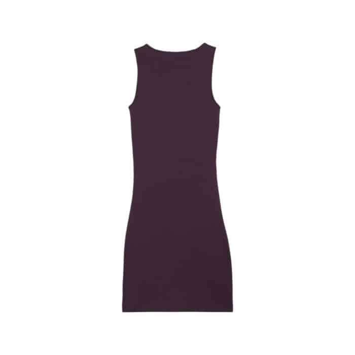 995 6 C | The Puma Dress Classics Ribbed Midnight Plum is a stylish and versatile piece that blends modern elegance with everyday comfort. Featuring a flattering ribbed texture and a tailored silhouette, this dress hugs your curves gracefully while offering all-day ease with its soft, stretchy fabric. Its rich Midnight Plum hue adds a sophisticated touch, making it perfect for both casual outings and semi-formal occasions.