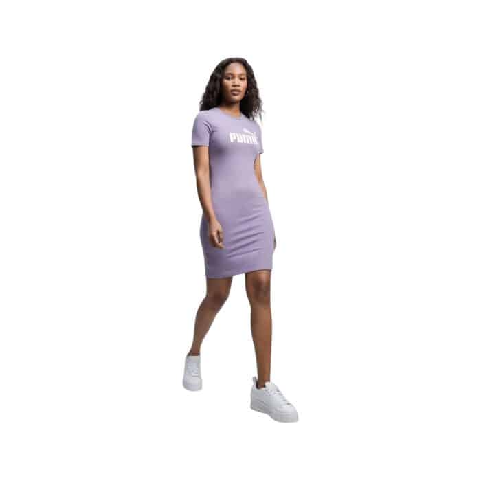 995 8 E | The Puma Dress Tee Ess in Pale Plum combines sporty chic with everyday elegance, offering a relaxed fit and soft, breathable fabric for all-day comfort. Its minimalist design, featuring a flattering straight-cut silhouette, crew neckline, and iconic Puma logo, makes it perfect for casual outings or dressing up with accessories. Versatile and timeless, this tee dress transitions effortlessly from laid-back errands to social gatherings, ensuring you look stylish and feel at ease wherever you go.