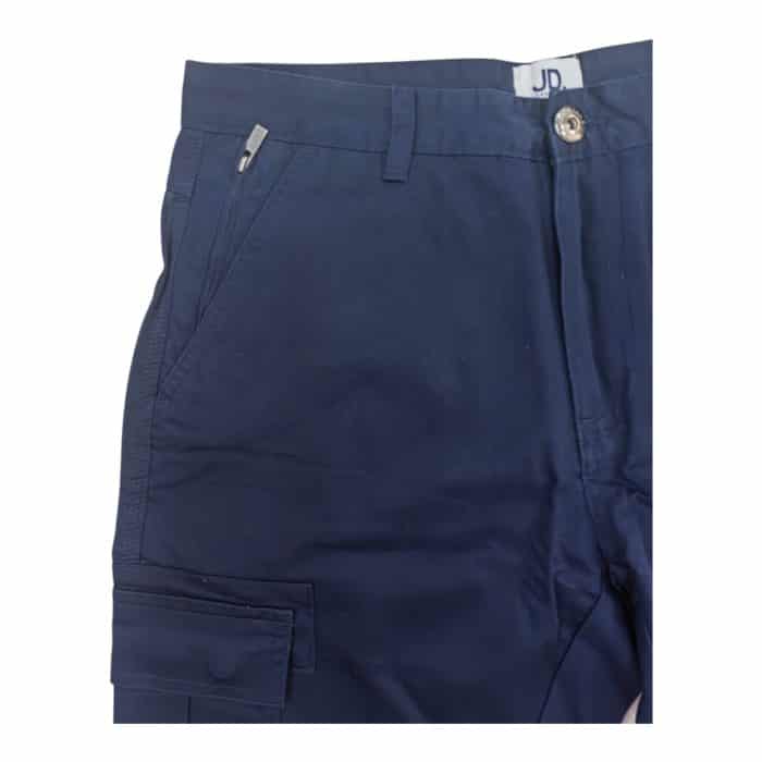 331 43 C rotated | The JD Chino Evan Navy offers a perfect combination of comfort and style, crafted from a high-quality cotton-elastane blend that ensures a soft, flexible fit while maintaining a sleek, modern silhouette. With its rich navy color, these chinos are versatile enough to pair with both casual and semi-formal outfits, making them an essential piece for any wardrobe. Designed with attention to detail, they feature a smooth, slim cut, sturdy stitching, and a clean finish, ensuring both durability and a polished look for any occasion.