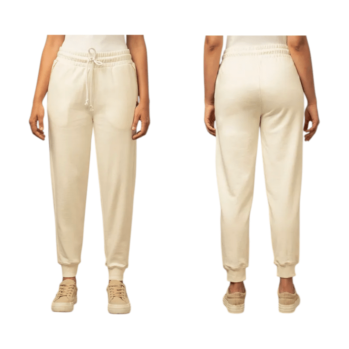 1003 7CC | The Polo Tracksuit Set Ladies Demi Off White combines sophistication and comfort with its premium cotton-polyester blend, offering a breathable, moisture-wicking fabric that keeps you cozy and stylish throughout the day. Designed with a flattering silhouette, the zippered jacket and adjustable drawstring pants provide a perfect fit, ensuring ease of movement whether you're lounging, running errands, or engaging in light workouts. With its elegant off-white hue and versatile design, this tracksuit effortlessly transitions from casual to chic, allowing you to mix and match pieces for a variety of fashionable looks.