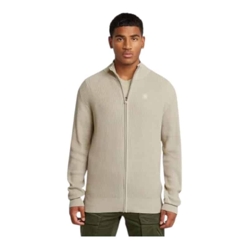 G-Star RAW Knitted Zip Serrated Sweater Serrated Stone