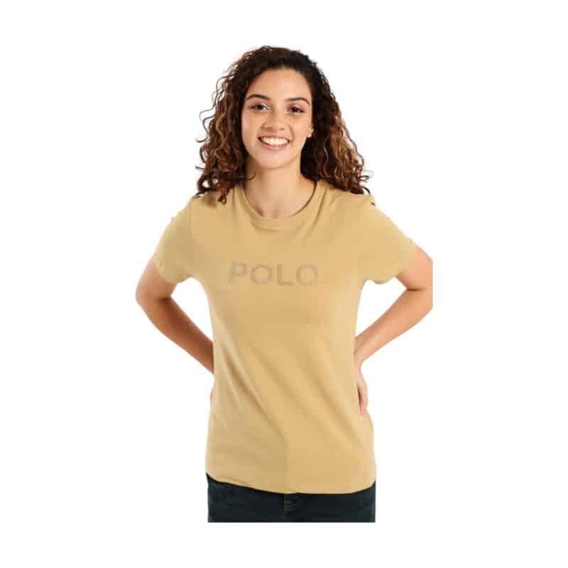 Polo T-Shirt Lily Beaded Stone